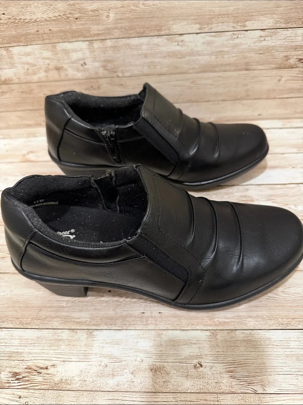 easy‎ street Black Slip-On Low Block Heel Comfort Shoes 11 NWOT